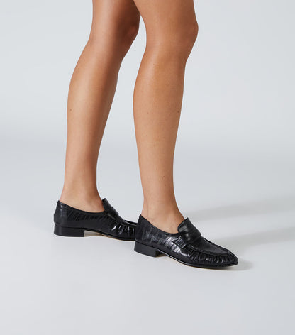 New Arrivals Tony Bianco Gatsby Black Anguille Flats