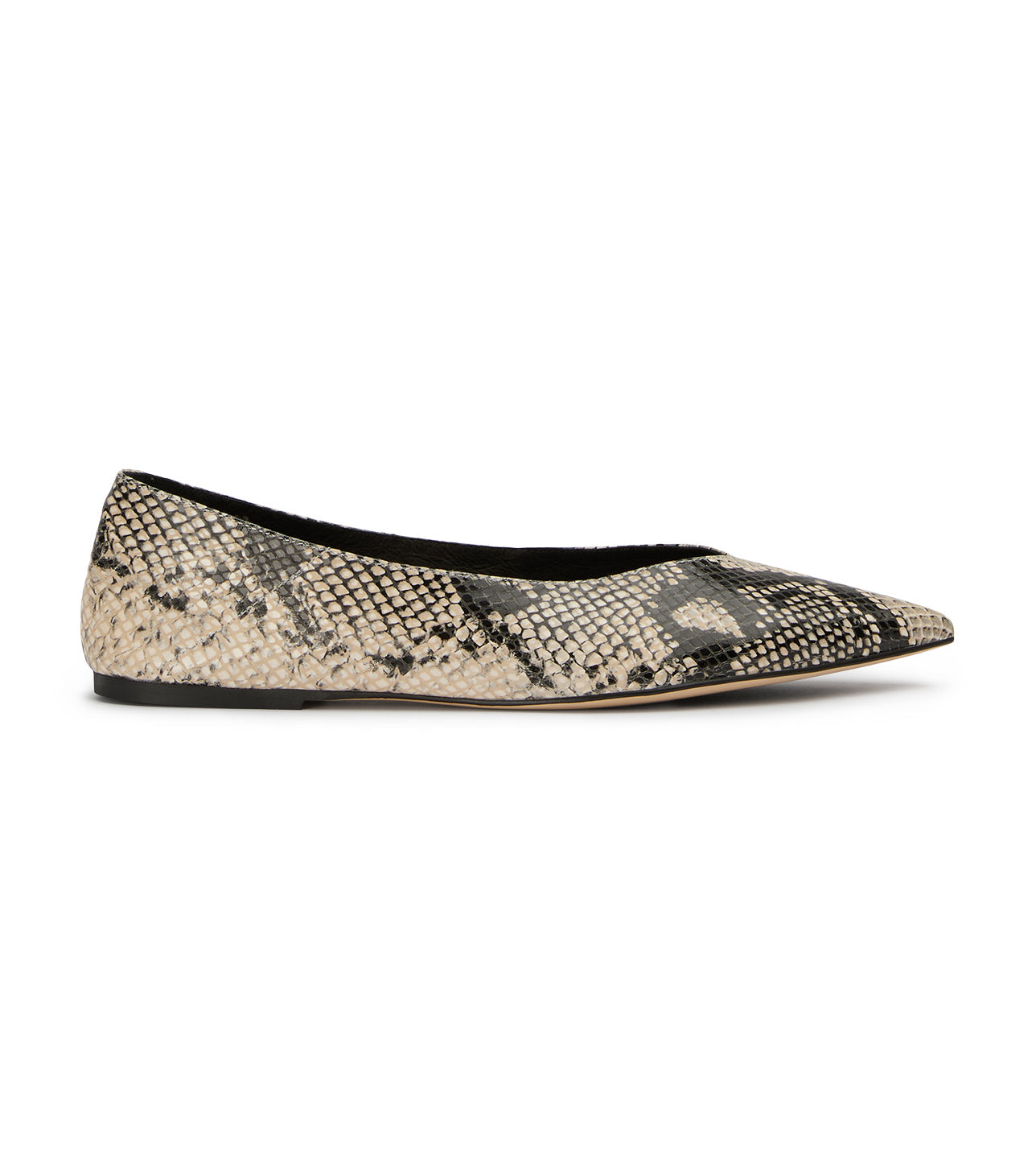 New Arrivals Tony Bianco Joop Ecru Snake Flats