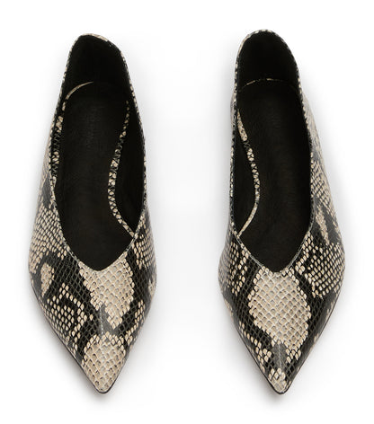 New Arrivals Tony Bianco Joop Ecru Snake Flats