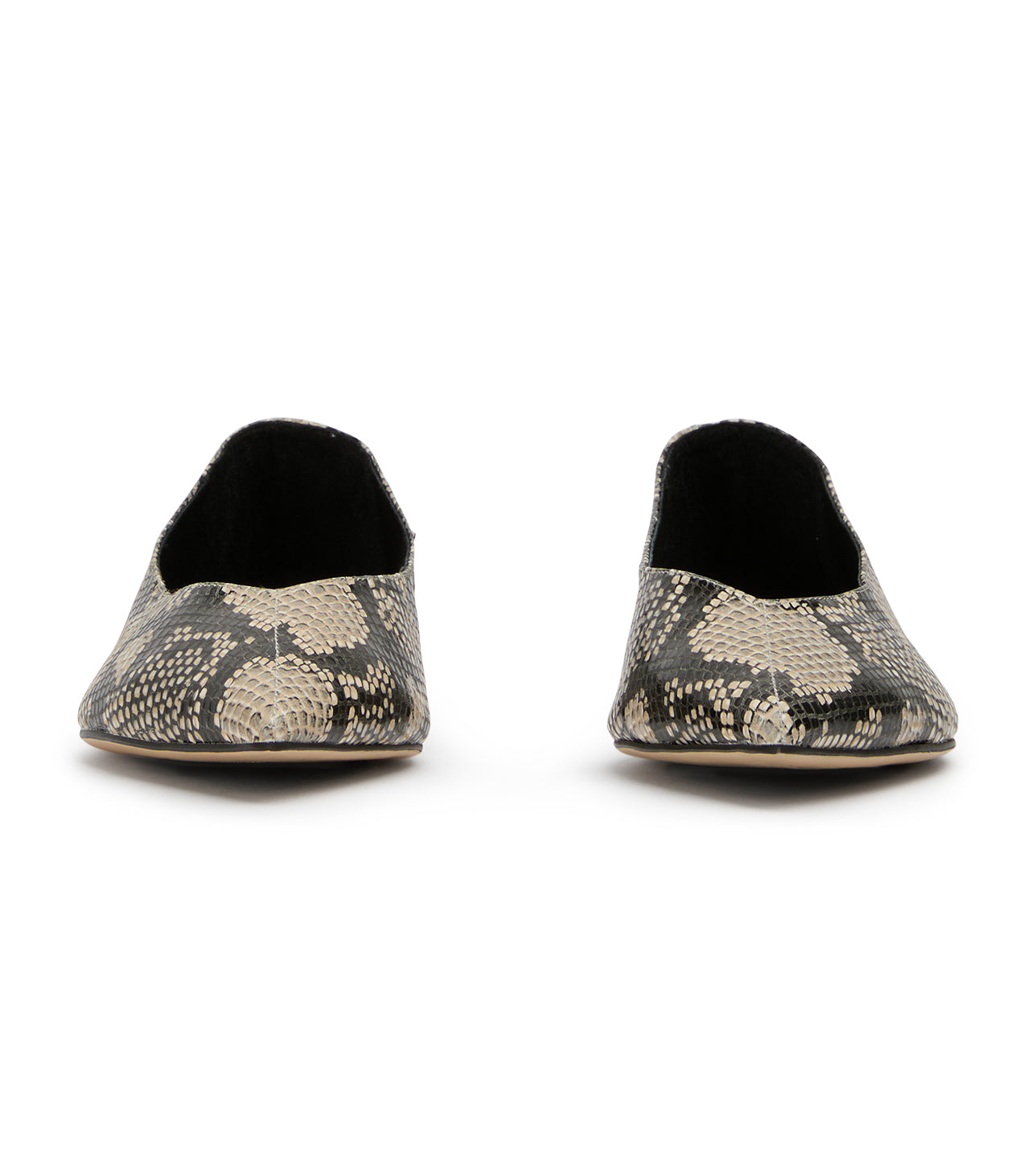 New Arrivals Tony Bianco Joop Ecru Snake Flats