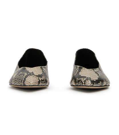 New Arrivals Tony Bianco Joop Ecru Snake Flats