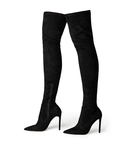 Boots Tony Bianco Avah Black Stretch Suede Long Boots