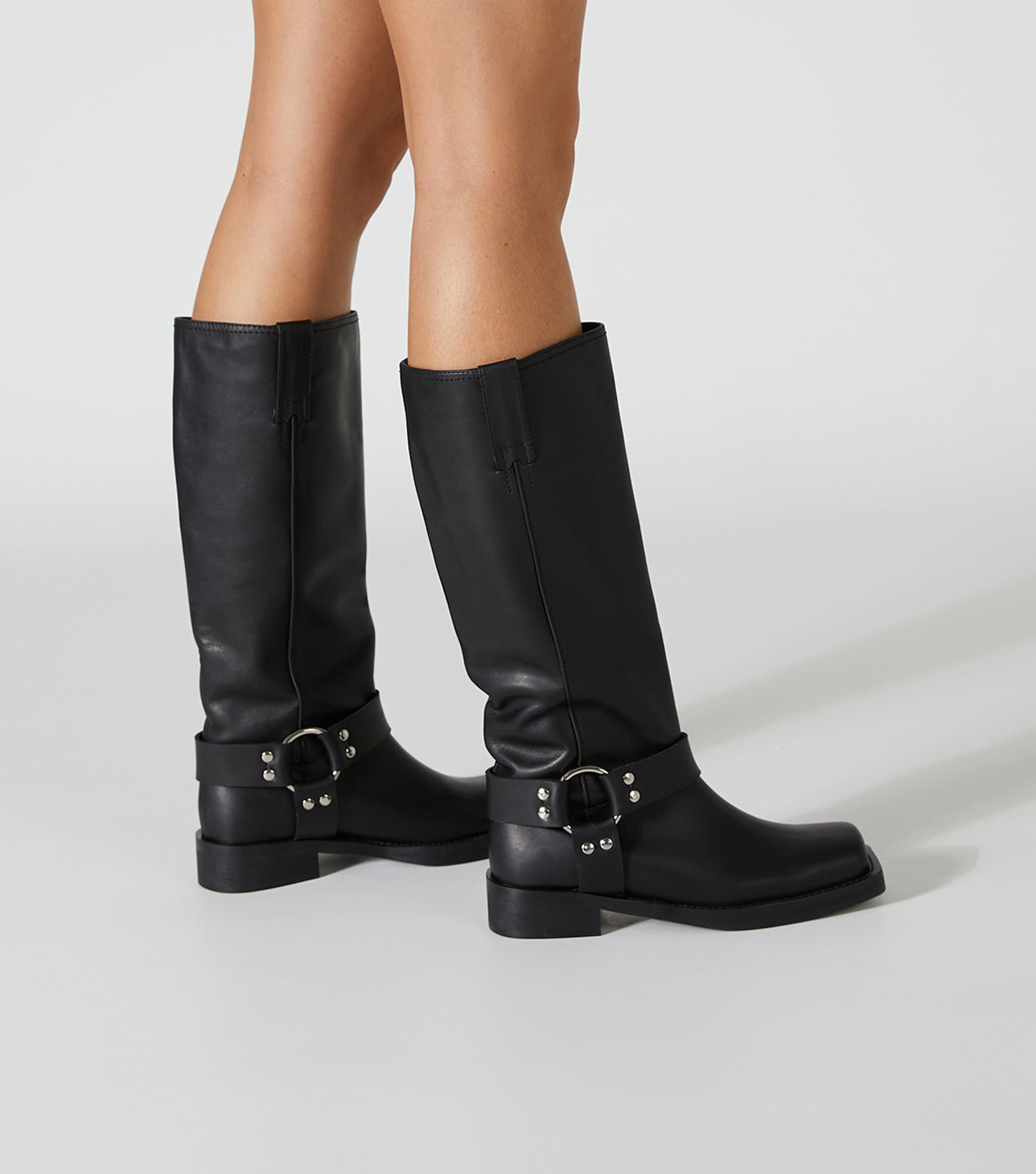 Boots Tony Bianco Biker Black Wax Calf Boots