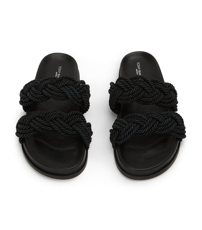 Flats Tony Bianco Lucky Black Rope Sandals