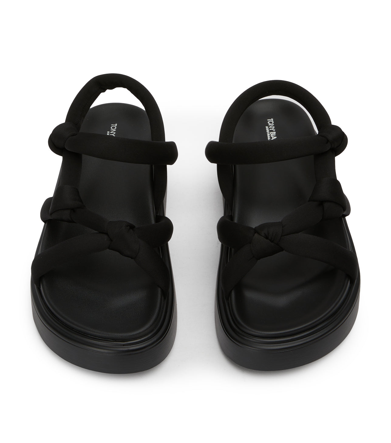 Flats Tony Bianco Jasper Black Scuba Sandals