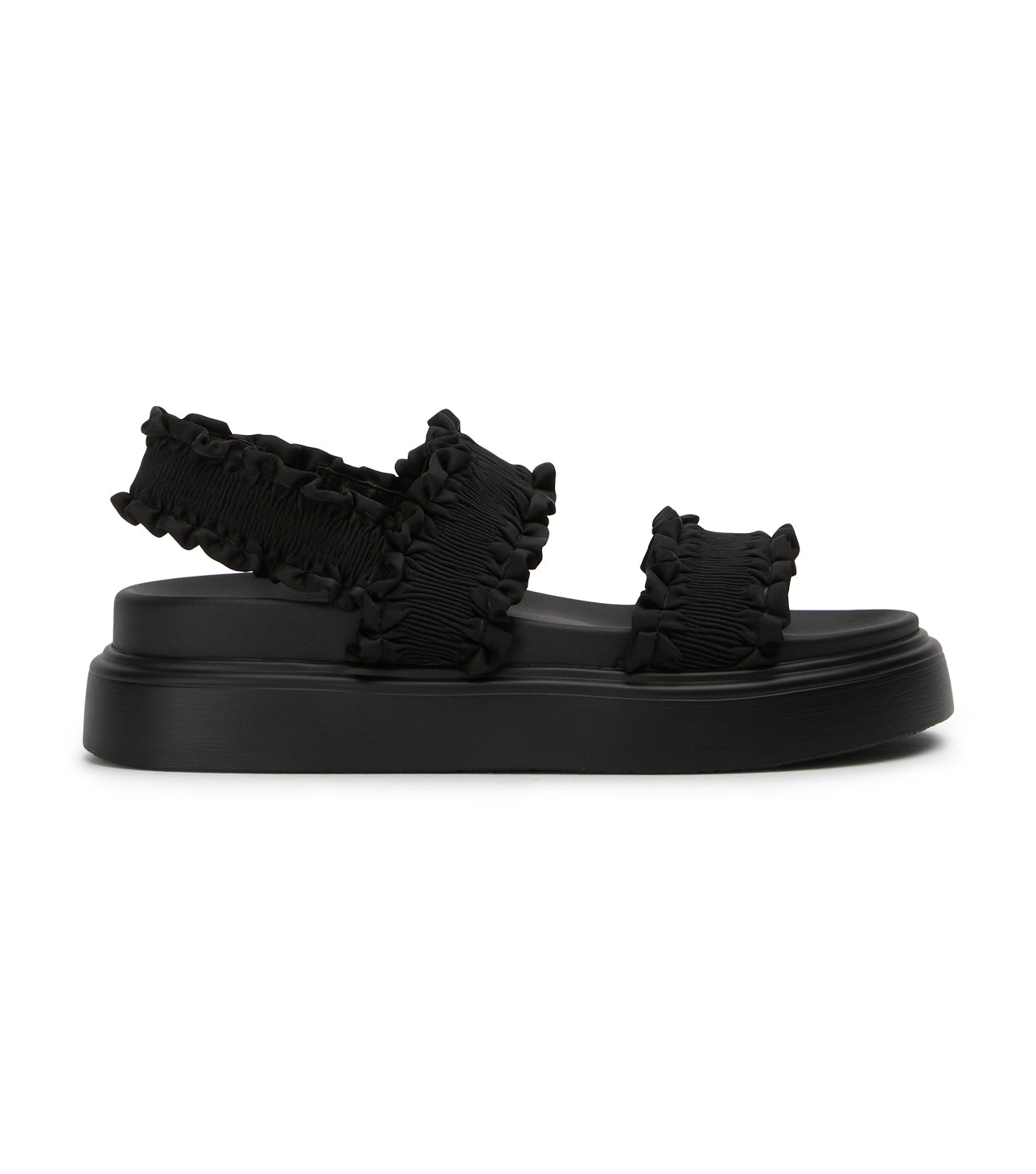 Flats Tony Bianco Jerry Black Ruffle Sandals