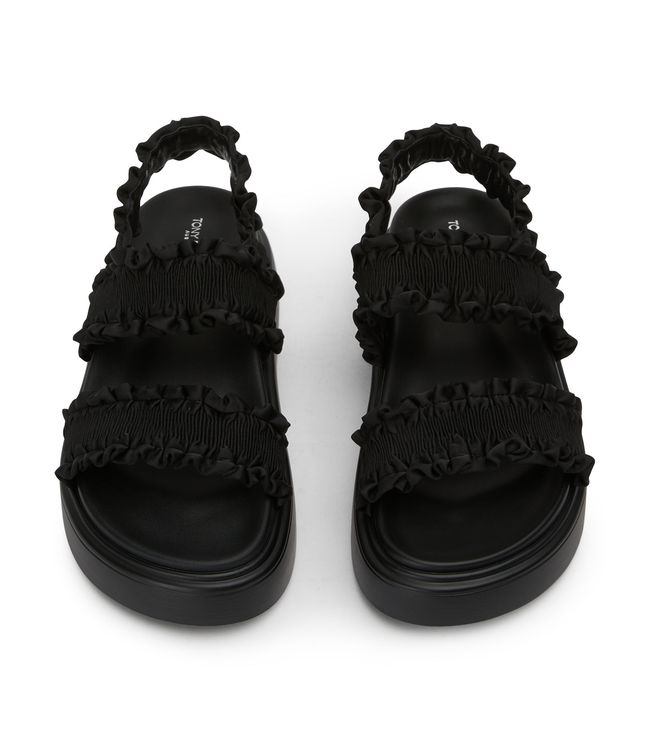 Flats Tony Bianco Jerry Black Ruffle Sandals
