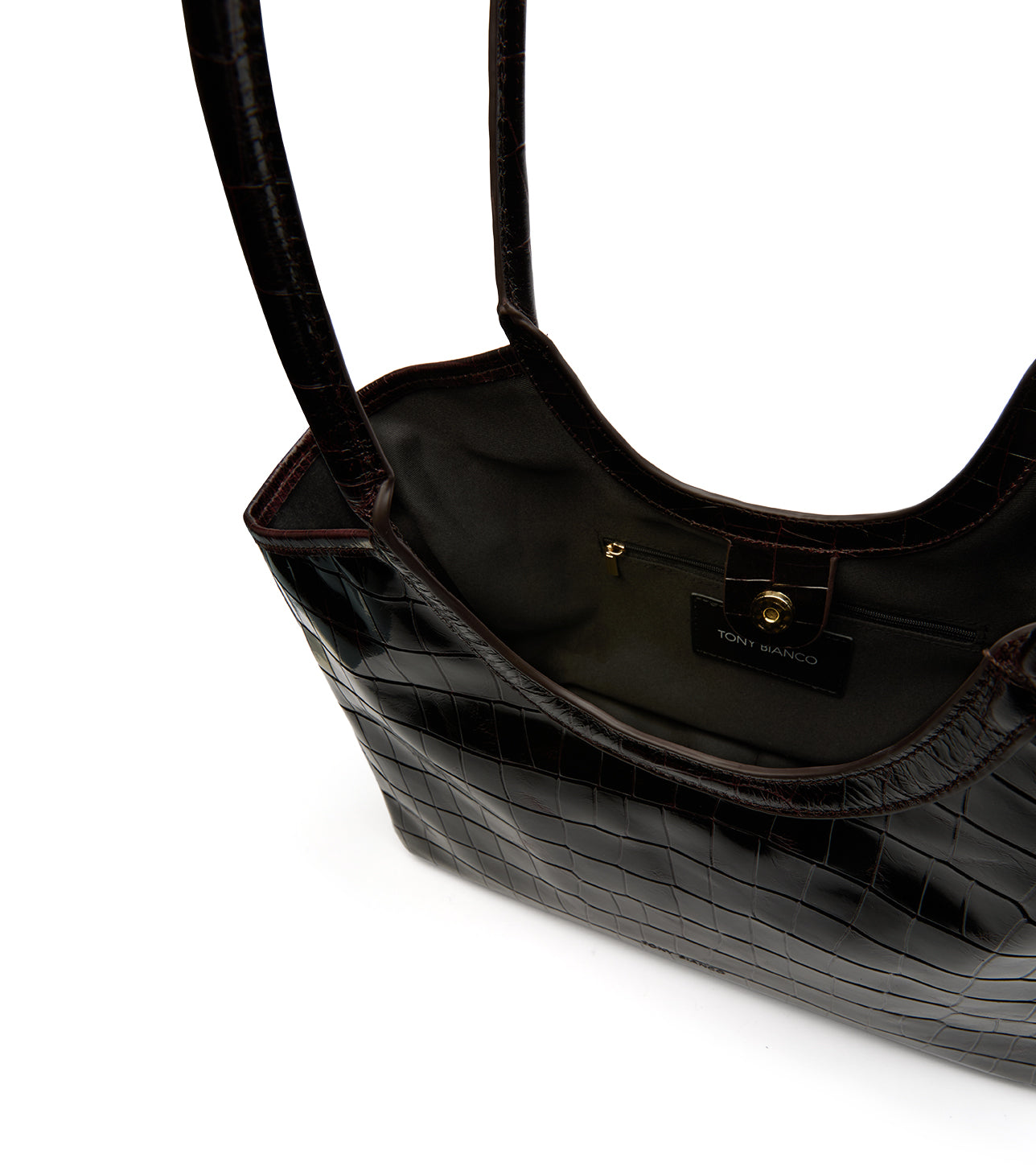 Handbags Tony Bianco Kiki Burgundy Croc Shine