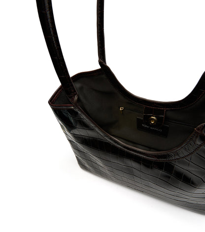 Handbags Tony Bianco Kiki Burgundy Croc Shine