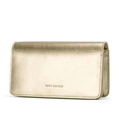 Handbags Tony Bianco Mags Gold Nappa Metallic