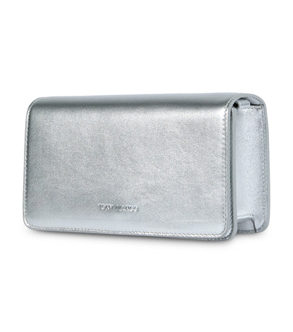 Handbags Tony Bianco Mags Silver Nappa Metallic