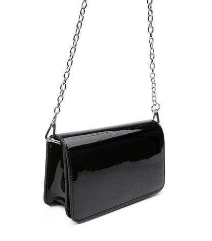 Handbags Tony Bianco Mags Black Patent Shoulder Bag