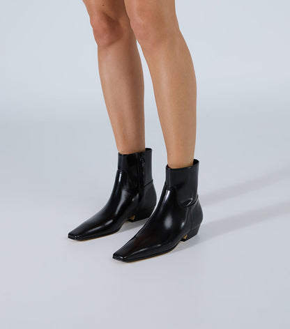New Arrivals Tony Bianco Rupert Black Hi Shine Ankle Boots