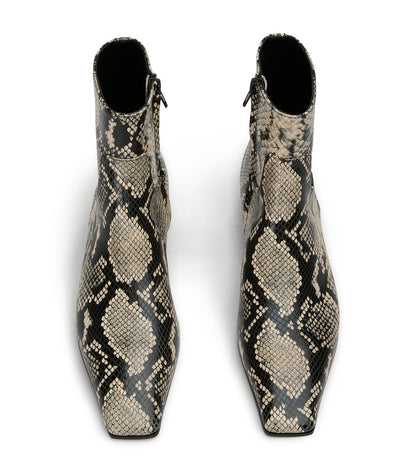 New Arrivals Tony Bianco Rupert Ecru Snake Ankle Boots