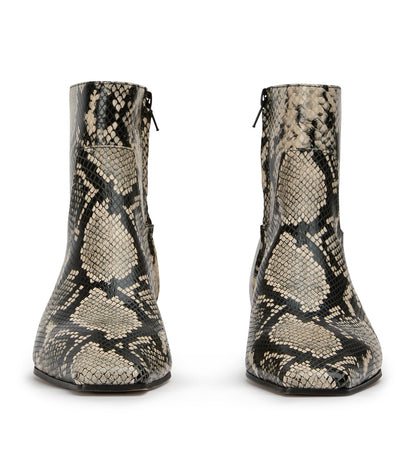 New Arrivals Tony Bianco Rupert Ecru Snake Ankle Boots