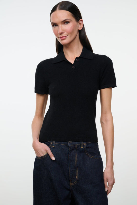 STAUD Gino Cashmere Sweater Black