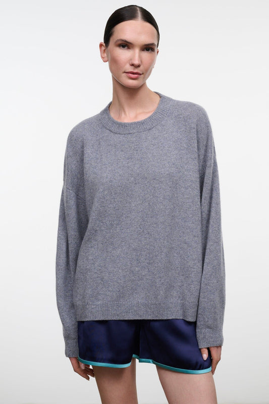 STAUD Serrano Cashmere Relaxed Crew Ash