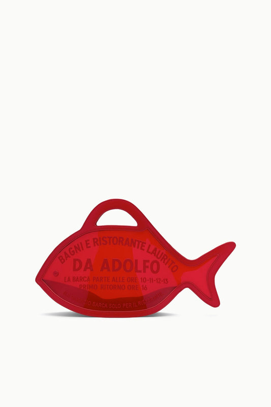 STAUD Cleo Fish Bag X Da Adolfo - Pvc Red Rose Edition