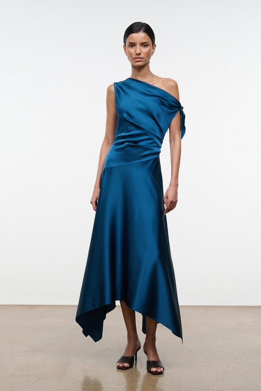 STAUD Portia Silk Dress Harbor