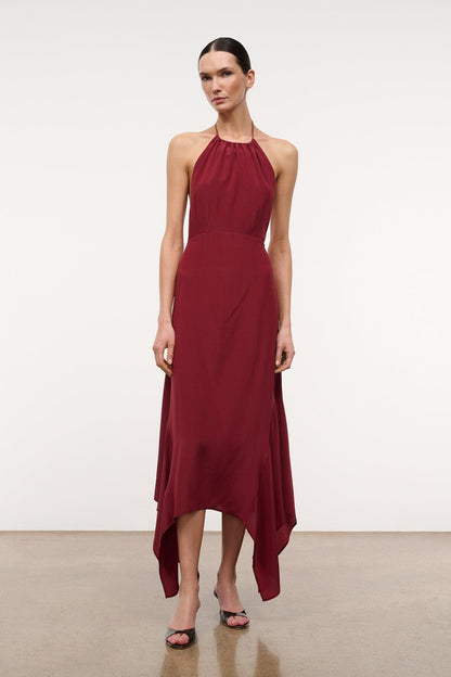 STAUD Bianca Silk Dress Pinot