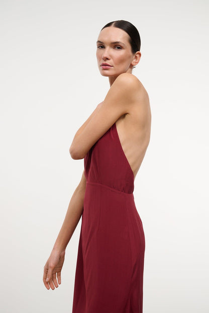 STAUD Bianca Silk Dress Pinot