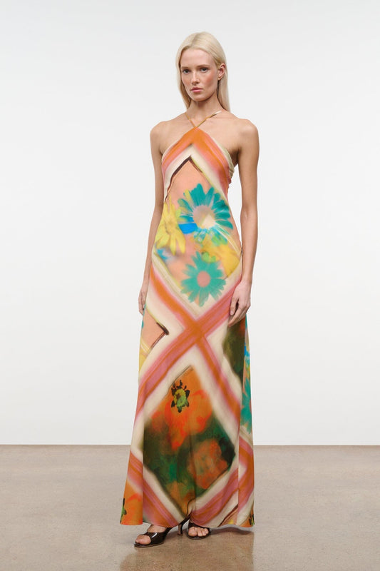 STAUD Cubism Dress Superbloom Scarf