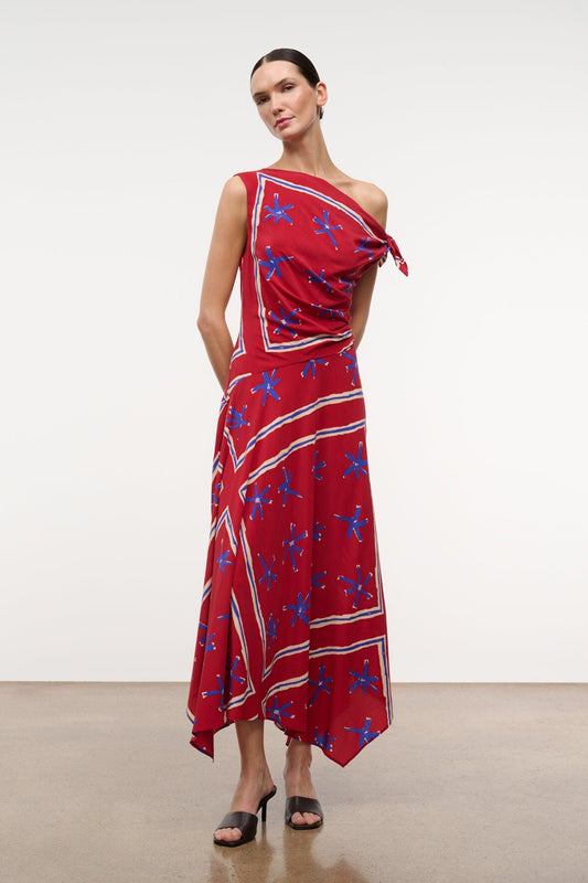 STAUD Portia Dress Painted Foulard
