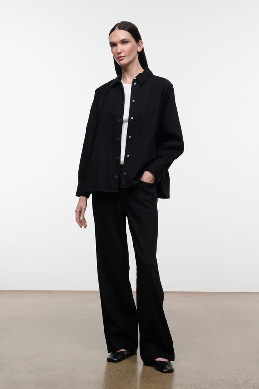 STAUD Myles Shirt Jacket Black
