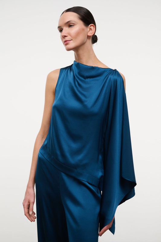 STAUD Sabina Silk Top Harbor