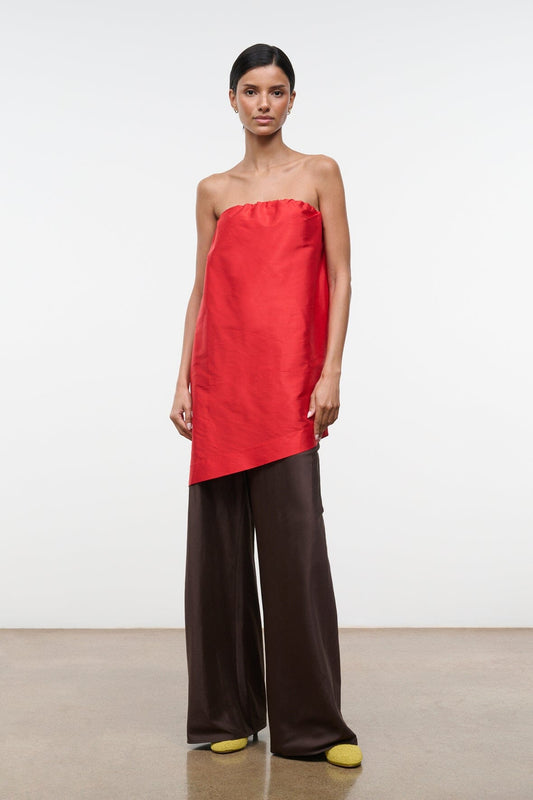 STAUD Georgia Silk Convertible Top Red Rose