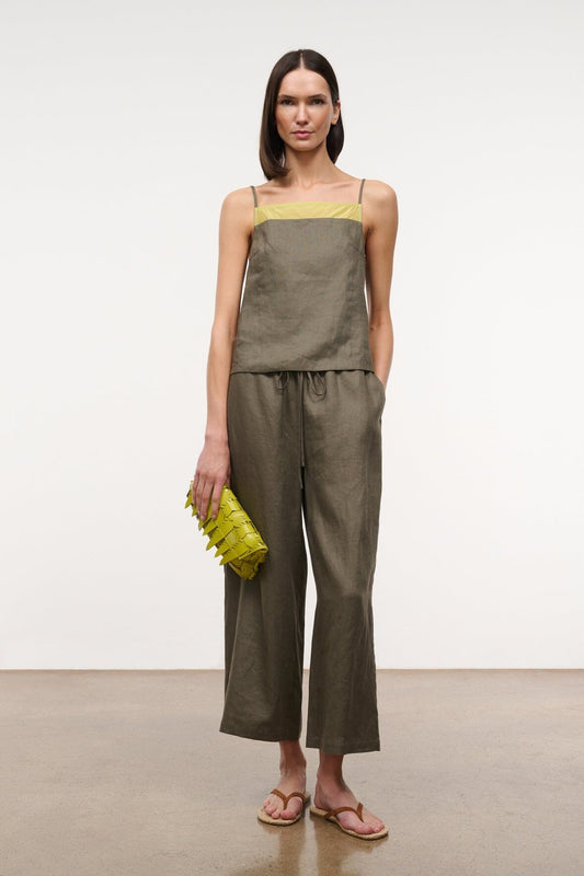 STAUD Mateo Linen Pant Thyme
