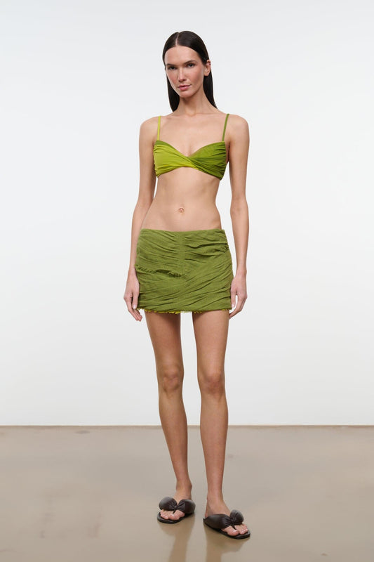 STAUD Nicola Skirt Pesto