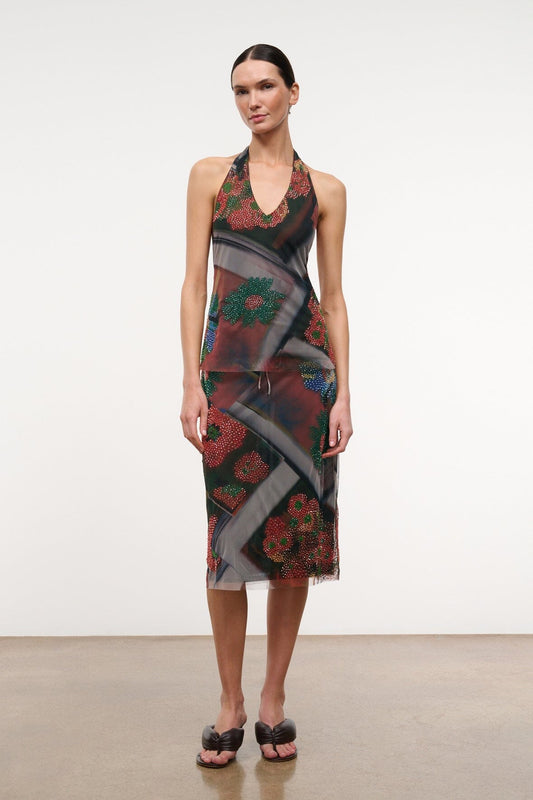 STAUD Lucia Skirt Superbloom Scarf