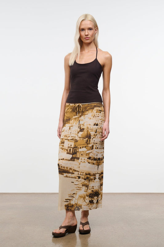 STAUD Porta Skirt Cliffside