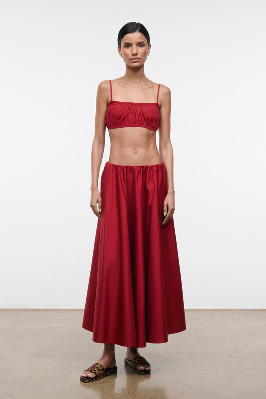 STAUD Milano Skirt Rouge