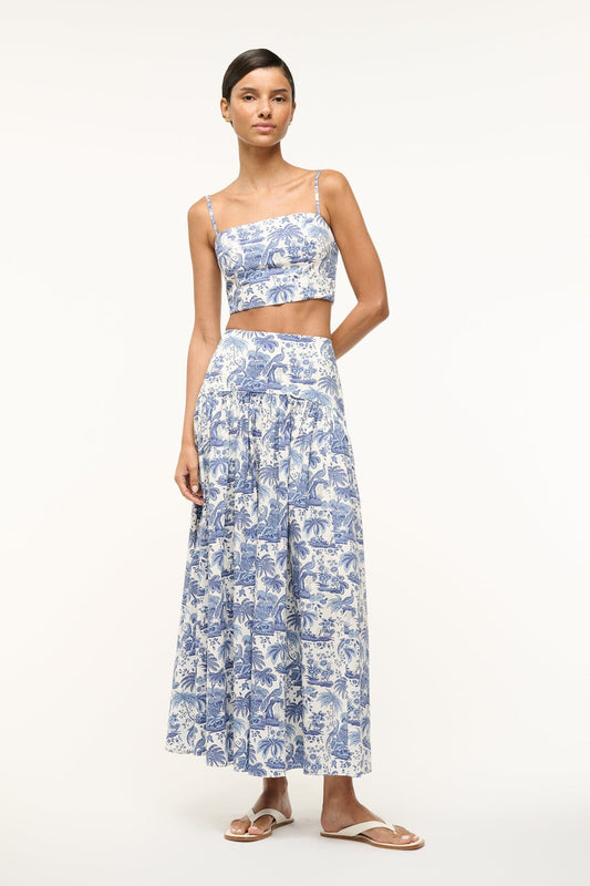 STAUD Procida Skirt Blue Toile 1