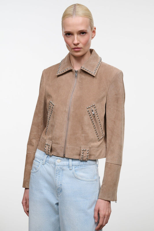 STAUD Hugo Suede Jacket Dune