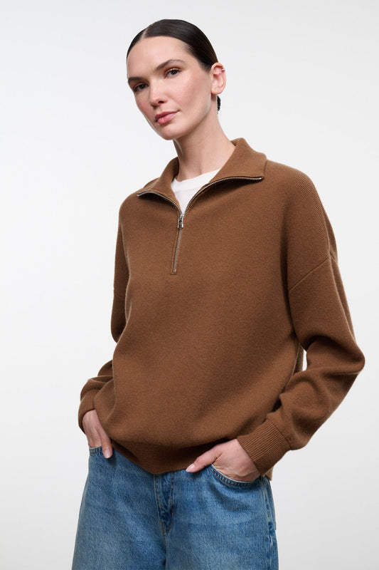 STAUD Hudson Cashmere Sweater Cigar