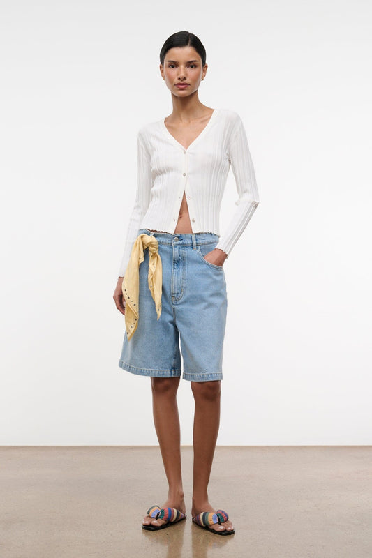 STAUD Ezra Cardigan Ivory