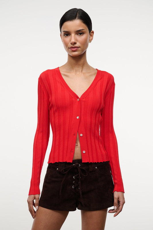 STAUD Ezra Cardigan Tomato