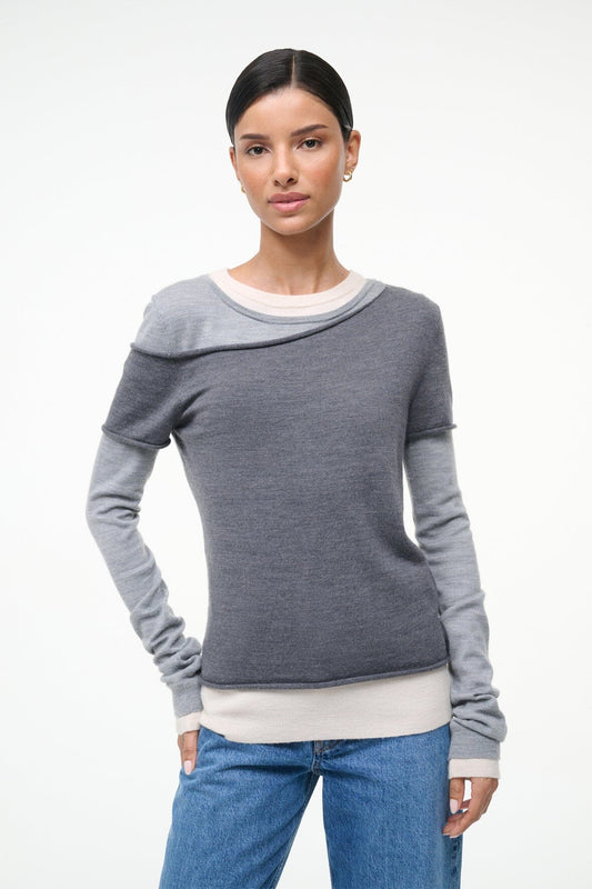 STAUD Sera Sweater Heather Grey Multi