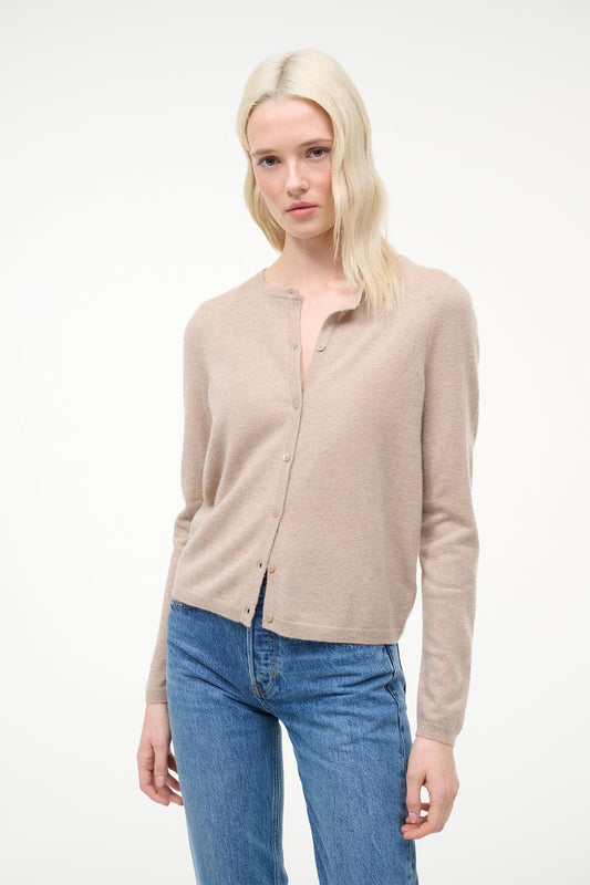 STAUD Midnight Cashmere Cardigan Stone