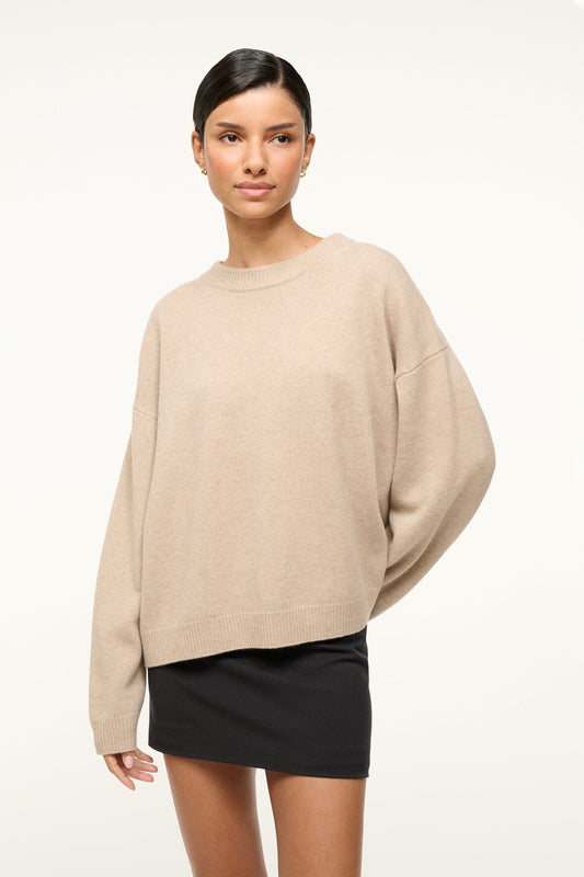 STAUD Serrano Cashmere Relaxed Crew Stone