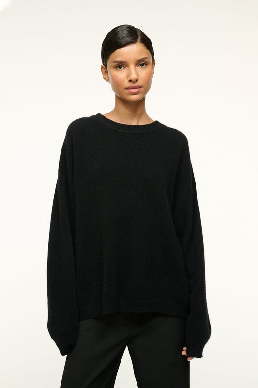 STAUD Serrano Cashmere Relaxed Crew Black