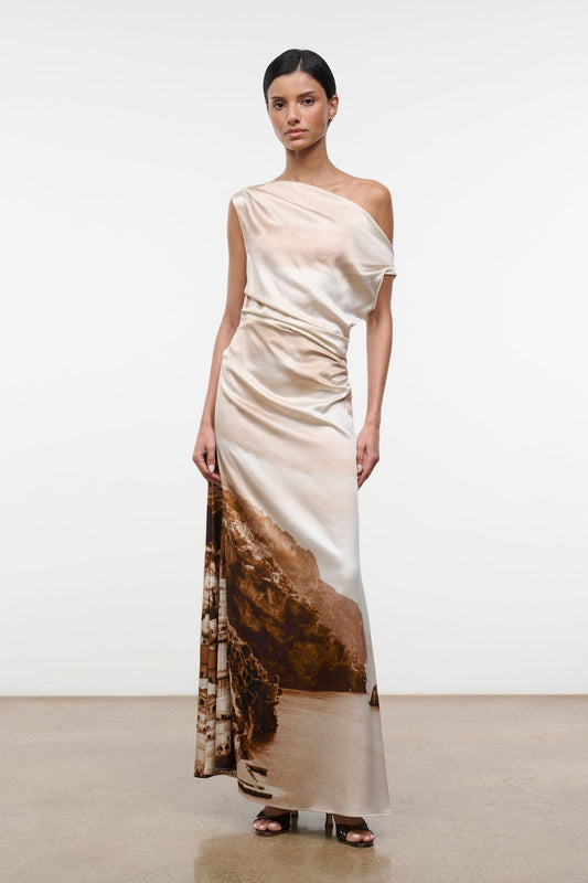 STAUD Phare Silk Maxi Dress Cliffside