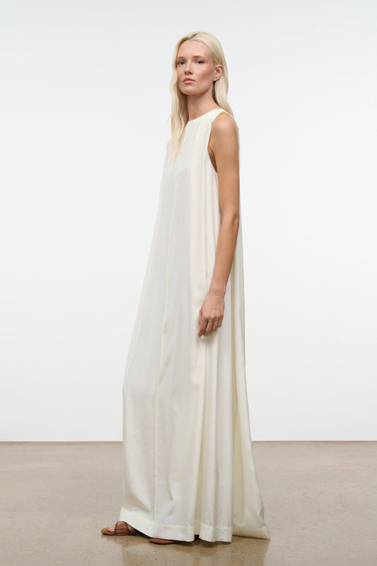 STAUD Dalia Silk Dress Ivory