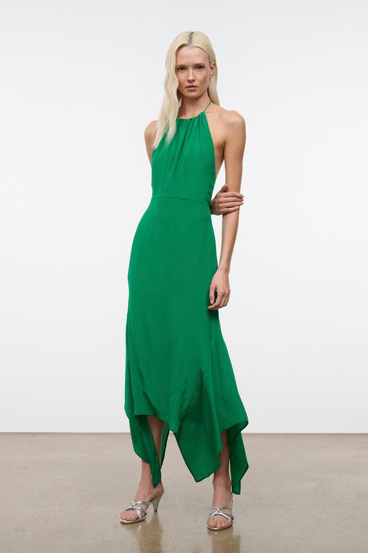 STAUD Bianca Silk Dress Kelly
