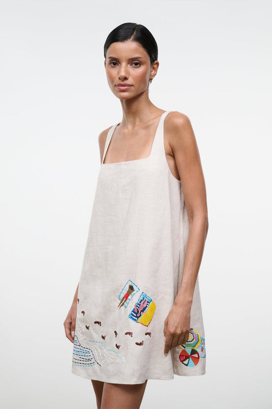 STAUD Brio Linen Dress Natural