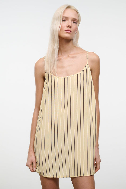 STAUD Irena Silk Dress Monday Stripe