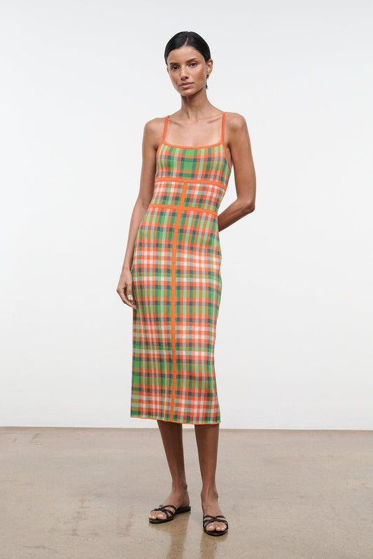 STAUD Lyra Dress Villa Plaid